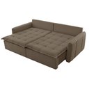 Ver imagem 5 de Sofá Cama Veludo em Madeira Eucalipto 240cm Braço 20cm Arizona Meu Sofá Online