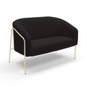 Ver imagem 2 de Sofá 2 Lugares Namoradeira Stella Industrial Alta Champanhe Suede Preto D03 - D’Rossi