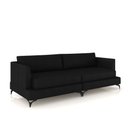 Ver imagem 2 de Sofá Living Bipartido 190cm Indonésia Pés de Ferro Couro Preto G52 - Gran Belo