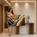 Ver imagem 2 de Quadro Decorativo Dunas Abstrato Moderno Decoração Sala Quarto Luxo 90x60