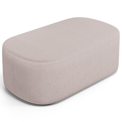 Puff Decorativo Orgânico para Living Quarto 100cm Doha W01 Linho Bege - Lyam Decor