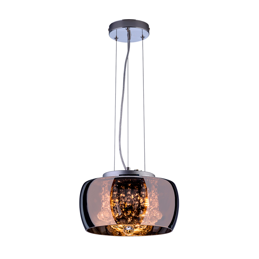 Lustre Pendente Plafon em Vidro e Cristal Attractive 28cm Moderno Quarto Sala Bivolt Cromado - 4