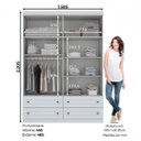 Ver imagem 3 de Guarda-Roupa Infantil 4 Portas 4 Gavetas Nova York Espresso Branco