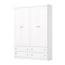 Ver imagem 2 de Guarda-Roupa Infantil/Juvenil 4 Portas 4 Gavetas Nova York Espresso Branco