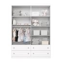 Ver imagem 3 de Guarda-Roupa Infantil/Juvenil 4 Portas 4 Gavetas Nova York Espresso Branco