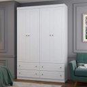 Ver imagem 1 de Guarda-Roupa Infantil 4 Portas 4 Gavetas Nova York Espresso Branco