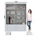 Ver imagem 4 de Guarda-Roupa Infantil 4 Portas 4 Gavetas Nova York Espresso