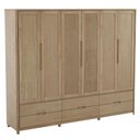 Ver imagem 1 de Guarda Roupa Casal 263cm 6 Portas Madeira Maciça Nira Tauari F07 - Mpozenato