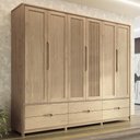 Ver imagem 2 de Guarda Roupa Casal 263cm 6 Portas Madeira Maciça Nira Tauari F07 - Mpozenato
