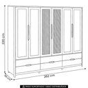 Ver imagem 4 de Guarda Roupa Casal 263cm 6 Portas Madeira Maciça Nira Tauari F07 - Mpozenato