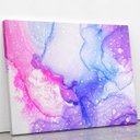 Ver imagem 2 de Tons de Rosa e Roxo Abstrato Tinta Quadro Canvas 100x70cm