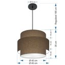 Ver imagem 2 de Lustre para Sala de Jantar Vivare Md-4393 Cúpula em Tecido 45cm Cáqui 127/220v