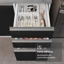 Ver imagem 7 de Cozinha Completa Glamy 9 Portas 3 Gavetas MDP 270cm Branca com Preta Madesa
