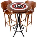 Ver imagem 1 de Conjunto Mesa Madeira Azulejo 60cm - Bistrô Fixa 98cm + 2 Banquetas 73 - Natural - Duff