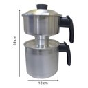 Ver imagem 3 de Panela Cuscuzeira Legumeira 24cm Pequena 2 Porções Jjb