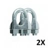 Kit 2 Clips Grampado para Cabo de Aço 3mm 1/8'' - 1
