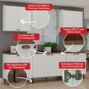 Ver imagem 5 de Armário de Cozinha Genialflex Iluminata 5 Peças Branco Ébano