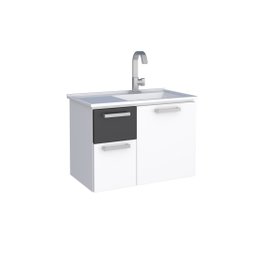 Gabinete para Banheiro em Aço 2 Gavetas Kiwi Branco/Preto - Cozimax - 1 Gabinete para Banheiro em Aço 2 Gavetas Kiwi Branco/Preto - Cozimax - 1