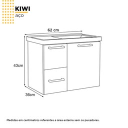 Gabinete para Banheiro em Aço 2 Gavetas Kiwi Branco/Preto - Cozimax - 9 Gabinete para Banheiro em Aço 2 Gavetas Kiwi Branco/Preto - Cozimax - 9
