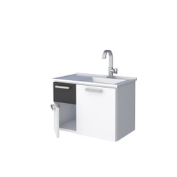 Gabinete para Banheiro em Aço 2 Gavetas Kiwi Branco/Preto - Cozimax - 6 Gabinete para Banheiro em Aço 2 Gavetas Kiwi Branco/Preto - Cozimax - 6