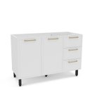 Ver imagem 2 de Balcão de Cozinha Amara 120x81cm com 3 Gavetas e 2 Portas Branco 250021