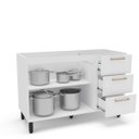 Ver imagem 3 de Balcão de Cozinha Amara 120x81cm com 3 Gavetas e 2 Portas Branco 250021