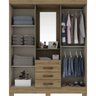 Guarda-Roupa Casal com Espelho 4 Portas 3 Gavetas Henn Móveis Henn - 2