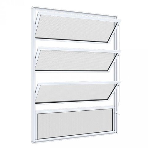 Vitrô Alumínio Branco Basculante 4V Classic - 80x80