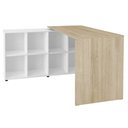 Ver imagem 3 de Mesa Escrivaninha em L Eron e Gaveteiro com Rodízios Mity A06 Carvalho-branco - Mpozenato