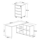 Ver imagem 5 de Mesa Escrivaninha em L Eron e Gaveteiro com Rodízios Mity A06 Carvalho-branco - Mpozenato