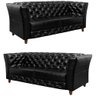 Conjunto Estofado Chesterfield em Courissimo 2 e 4 Lugares Preto - 2