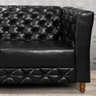 Conjunto Estofado Chesterfield em Courissimo 2 e 4 Lugares Preto - 3