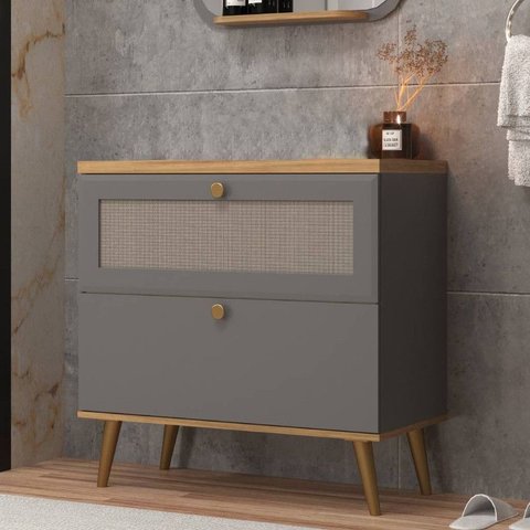 Gabinete de Banheiro 80cm sem Cuba Ref 800 Cewal - Cinza Sagrado/itapuã