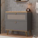 Ver imagem 1 de Gabinete de Banheiro 80cm sem Cuba Ref 800 Cewal - Cinza Sagrado/itapuã