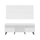 Ver imagem 3 de Rack Painel e Suporte P/TV 65 e Pés Retrô Flórida Multimóveis Branco/Preto