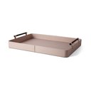 Ver imagem 1 de Bandeja Decorativa Retangular em MDF com Revestimento em PU Bege 50cm 16515 Mart