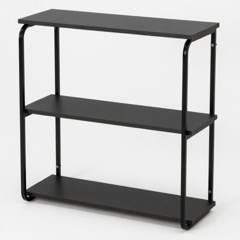 Estante Nicho Suspenso 3 Prateleiras Estilo Industrial 68x68 Chumbo/Preto