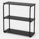 Ver imagem 1 de Estante Nicho Suspenso 3 Prateleiras Estilo Industrial 68x68 Chumbo/Preto