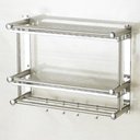 Ver imagem 1 de Organizador Banheiro Cozinha Suporte Inox Gancho Toalha Utensilios Shampoo Condicionador Porta Condi
