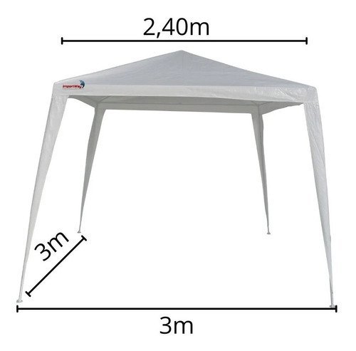 Gazebo Articulado Base 3x3m Alumínio Importway Branco - 2