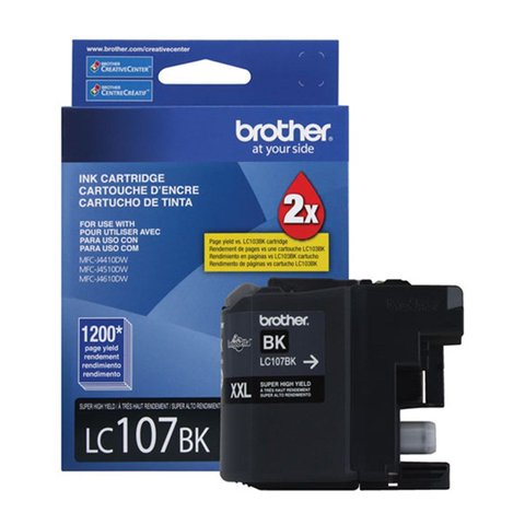 Cartucho de Tinta Brother Lc-107bk Lc 107 Preto | Mfc-j4410dw Mfc-j4510dw Mfc-j4610dw Original 25ml