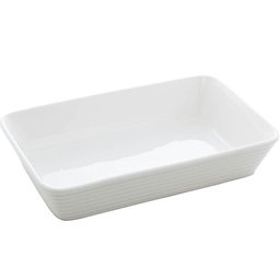 Refratário de Porcelana 26x17cm Travessa Branca Assadeira Retangular Gratinados Sobremesas Línea - 1 Refratário de Porcelana 26x17cm Travessa Branca Assadeira Retangular Gratinados Sobremesas Línea - 1