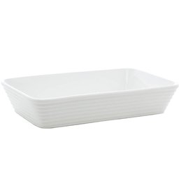 Refratário de Porcelana 26x17cm Travessa Branca Assadeira Retangular Gratinados Sobremesas Línea - 4 Refratário de Porcelana 26x17cm Travessa Branca Assadeira Retangular Gratinados Sobremesas Línea - 4