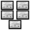Ver imagem 1 de Kit 5 Certificados/Diplomas A4 Com Tela De Acetato E Mdf Titulo Moldura Preta