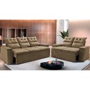 Ver imagem 1 de Conjunto de Sofá 3 e 2 Lugares Retrátil e Reclinável 2.00x1.50m Cama Inbox Smal Suede Castor