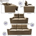 Ver imagem 2 de Conjunto de Sofá 3 e 2 Lugares Retrátil e Reclinável 2.00x1.50m Cama Inbox Smal Suede Castor