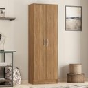 Ver imagem 6 de Sapateira Armário Multiuso Alto 2 Portas 6 Prateleiras 61cm MDF-MDP Amadeirado Demóbile