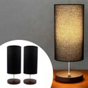 Ver imagem 1 de Kit 2 Abajur Luminaria de Mesa Redondo Interruptor Ref 84 Decoração Casa Sala Quarto Escritório