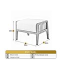 Ver imagem 4 de Puff Banqueta Gael Luxo Madeira Maciça Castellar Móbile Linho Bege Claro