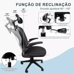 Cadeira para Escritório Ergonômica Modelo Presidente Oc 300 Cor Preto - 4
